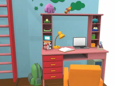 Isometric cartoon children room 10 3D model