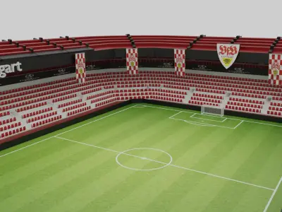 Stuttgart Football Stadium Low-poly 3D model