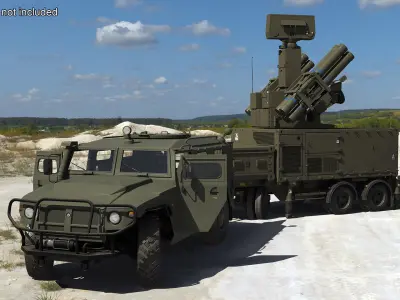  Military Truck with Missile System Crotale NG Rigged for Maya 