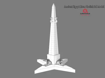  Ancient Egypt Lion Obelisk 3d Model 3D model