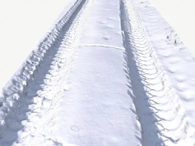Trail in the snow  Low-poly 3D model