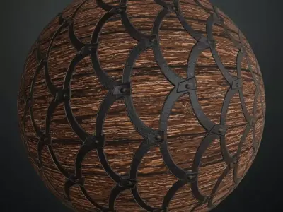 Wooden Metal Iron Guard PBR Seamless Texture