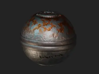 Metallic rusty space orb  3D model