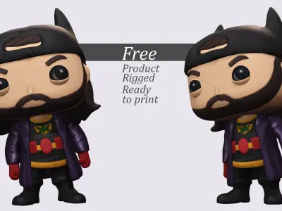 Chibi Street Hero Pop-Inspired Poseable 3D Model Free 3D print model