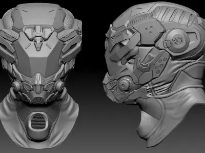 Sci-Fi Helmet 01 3D model