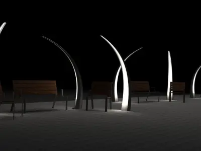 Grass Street Light 3D model