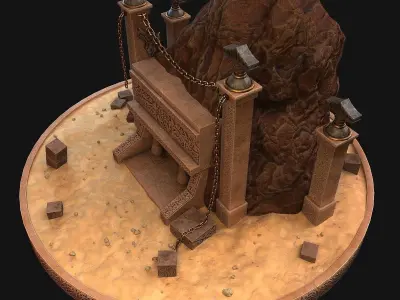 Cave entrance 3D model