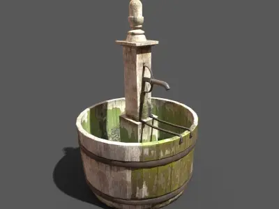 Wooden Fountain 3D model