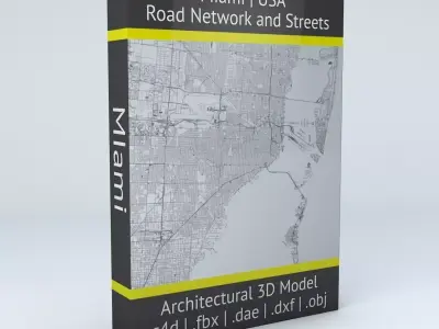 Miami Road Network and Streets 3D model