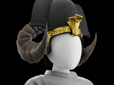 Pharaoh Hat - SciFi Character Design Low-poly 3D model Low-poly 3D model