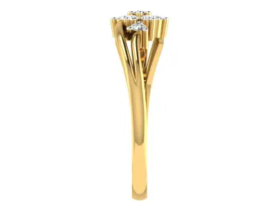Light Weight Yellow Gold Diamond Ring  -RC RN 1572 3D print model