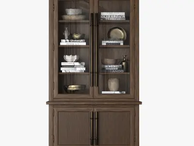 Sideboard china cabinet with glass doors 3D model