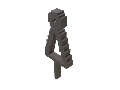 Voxel Style Girl Symbol v1 001 Low-poly 3D model