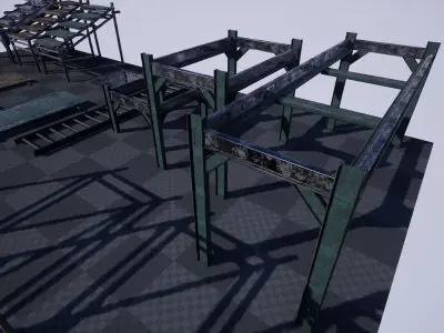 Scaffold Pack  Prop Package Low-poly 3D model