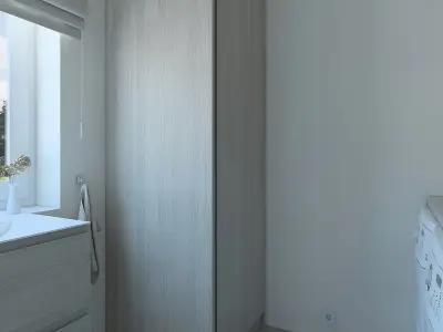 Beautiful toilet room with washing area 3D model