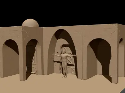 Mos Eisley Street Diorama 1 12 scale 3D print model