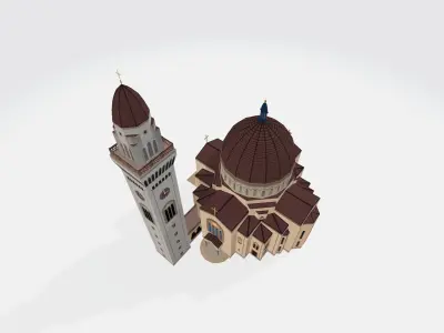 SRB PANCEVO CHURCH HOLY TRANSFIG  Low-poly 3D model