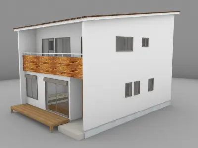 House model for background 24 Low-poly 3D model