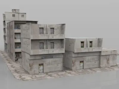 Shanty Town Buildings 2 City Blocks A B C 3D model