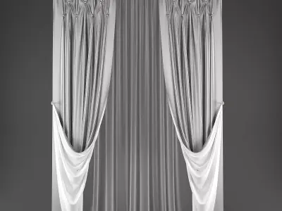 Curtain Low-poly 3D model 123