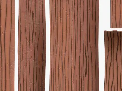 Stylized Wood Plank Low-poly 3D model