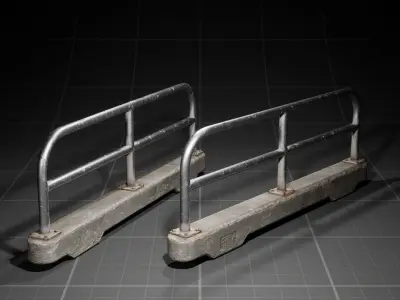 Used Road Props batch02 Low-poly 3D model