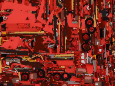 Vibrant Red School Bus 3D Model Low-poly 3D model