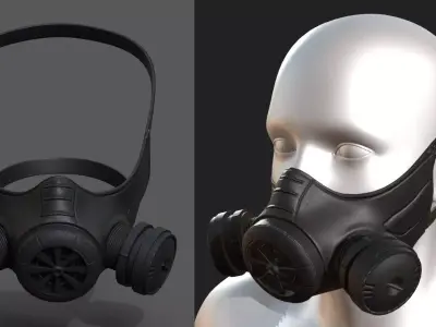 Gas mask helmet 3d model military combat fantasy  Low-poly 3D model
