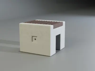 Concrete Bench - Type 3A short 3D model