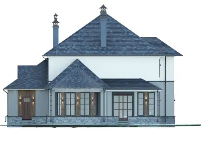 Cottage victorian house plan 3D model