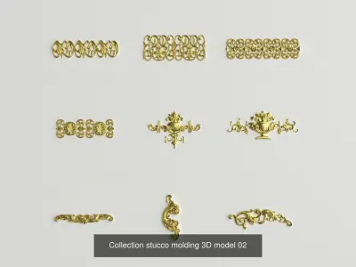 Collection onlay molding1-42 Piece  3D Model Pack