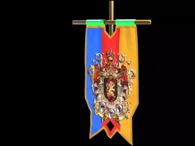 ROYAL BANNER FLAG Free low-poly 3D model