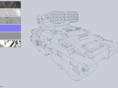 Advance Missile Tank Vehicle Low-poly 3D model
