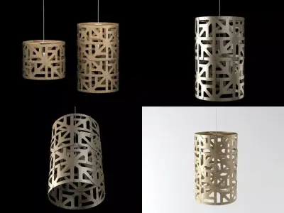 Ulu series of wooden lamps 3D model