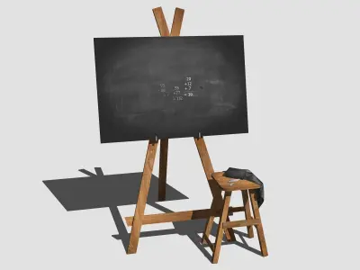 Blackboard easel with 3D model