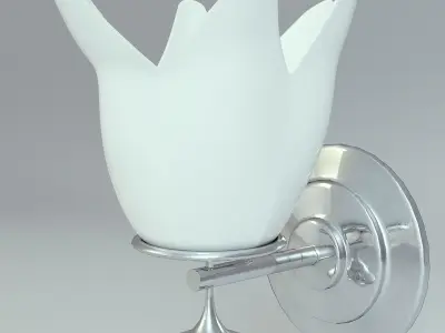 Wall Lamp Single White 2 3D model