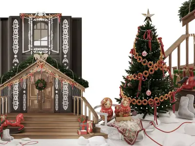 A la russe New Years entrance group 3D model
