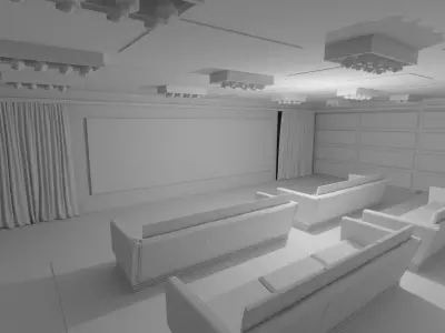 Cinema Room No Material 3D model