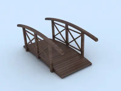 Wooden Bridge 3D model