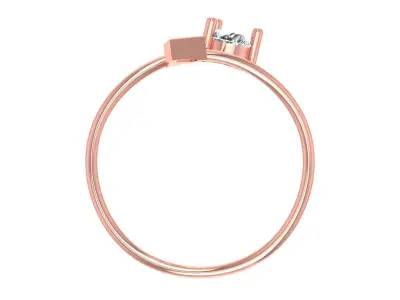 Solitaire Women Spiral Princess Pear Stone Band Ring 3D print model purchase