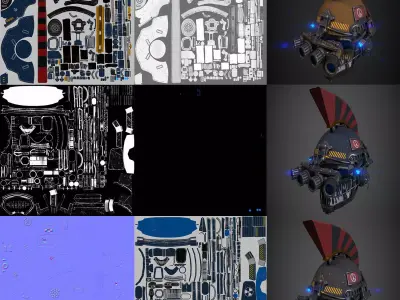 Military Modular Helmet Low-poly 3D model