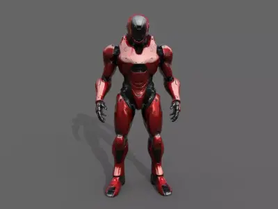 Cyborg Fighter Pack 5 Low-poly 3D model