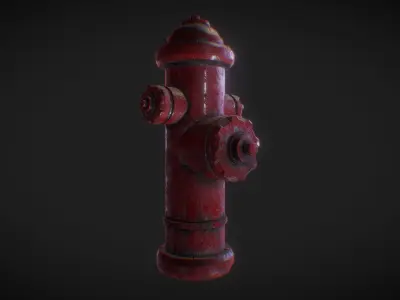 Hydrant fire Low-poly 3D model shop