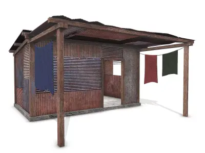 Metal Plates Shed 3 Low-poly 3D model