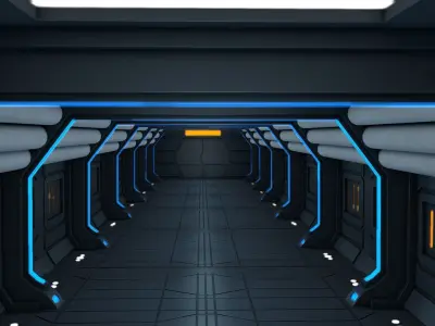 Sci Fi Corridor 3D model 3