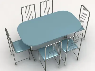 Chair and Table Set 3D model