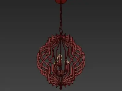 Pattern Makers Large Golden 3 Light Pendant 3D model