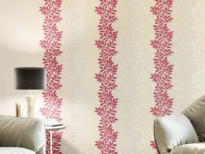 Crimson Laurel Stripe Wallpaper  Texture