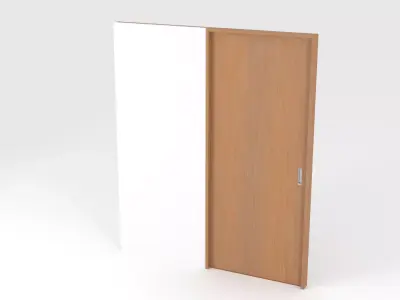 slide door Low-poly 3D model