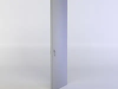 Door wooden cabinet with glass Low-poly 3D model